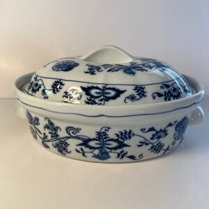 Blue Danube Casserole With Lid Vintage Japan Blue Onion Porcelain Mark Read